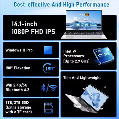 14.1" Intel Core I9-8950Hk Laptop 16GB RAM 2TB SSD Laptops 1920*1080 Notebook PC