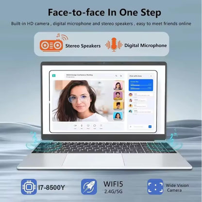 15.6" Intel Core I7 8500Y Windows 11 Pro Laptops Fingerprint Unlock 16GB RAM 2TB